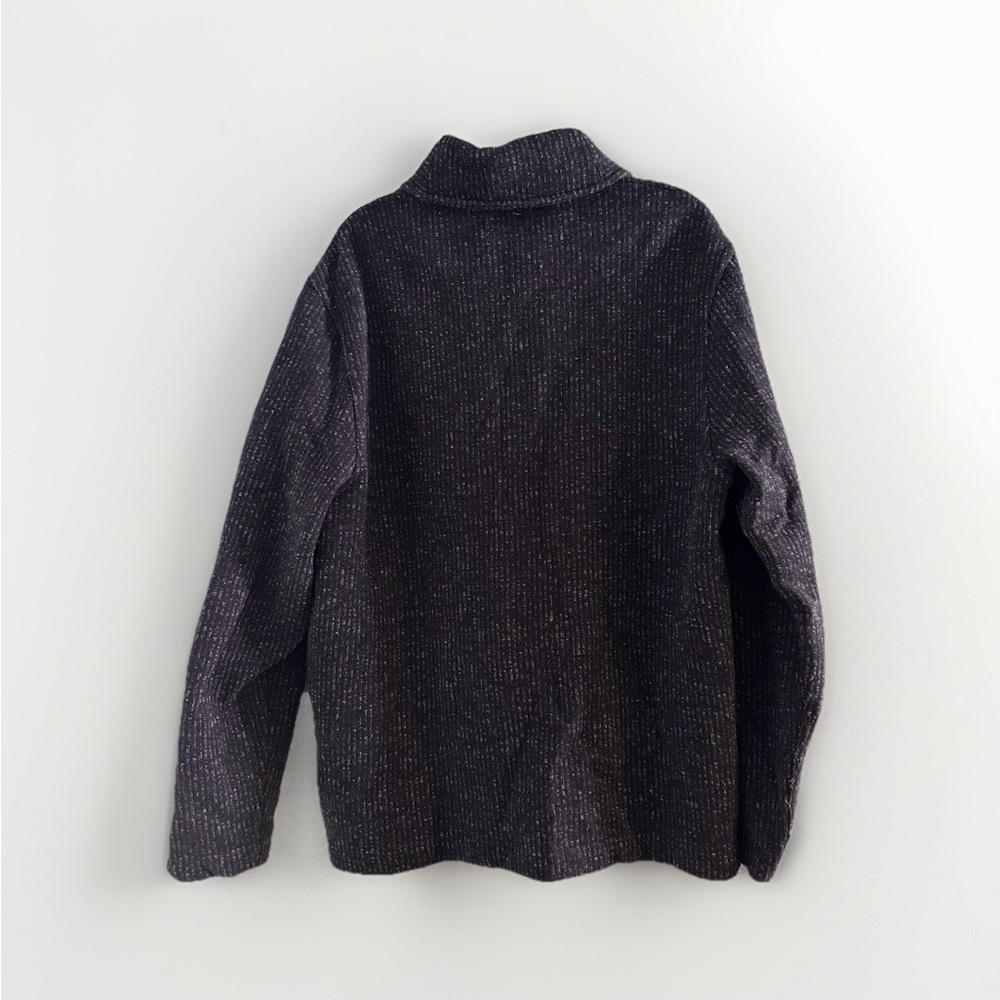 Wallace Barnes Sweater Mens Medium Gray Cardigan Salt Pepper Fleece - Picture 5 of 10